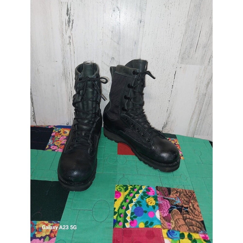 Belleville Black Lace Up Combat Boots Size 3R